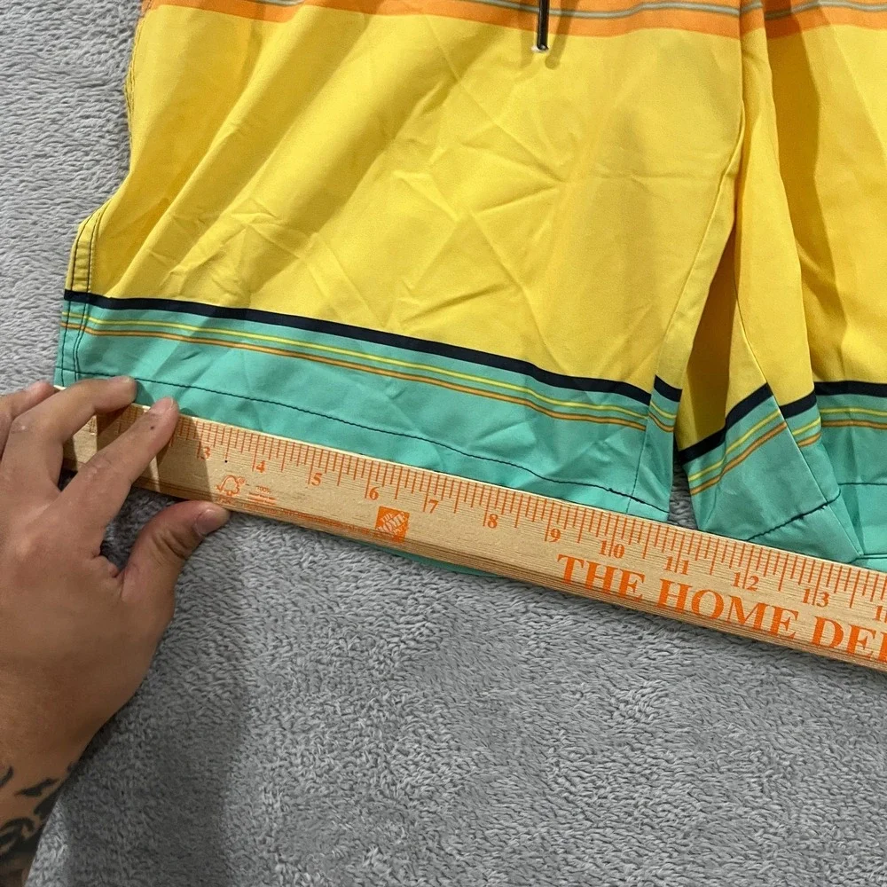 Sonoma Board Shorts Mens S Multicolor Striped Mesh Lined Swim Surfing Drawstring